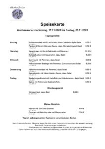 Speisekarte 11.03.2024 - 15.03.2024
