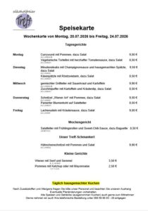 Speisekarte 11.03.2024 - 15.03.2024